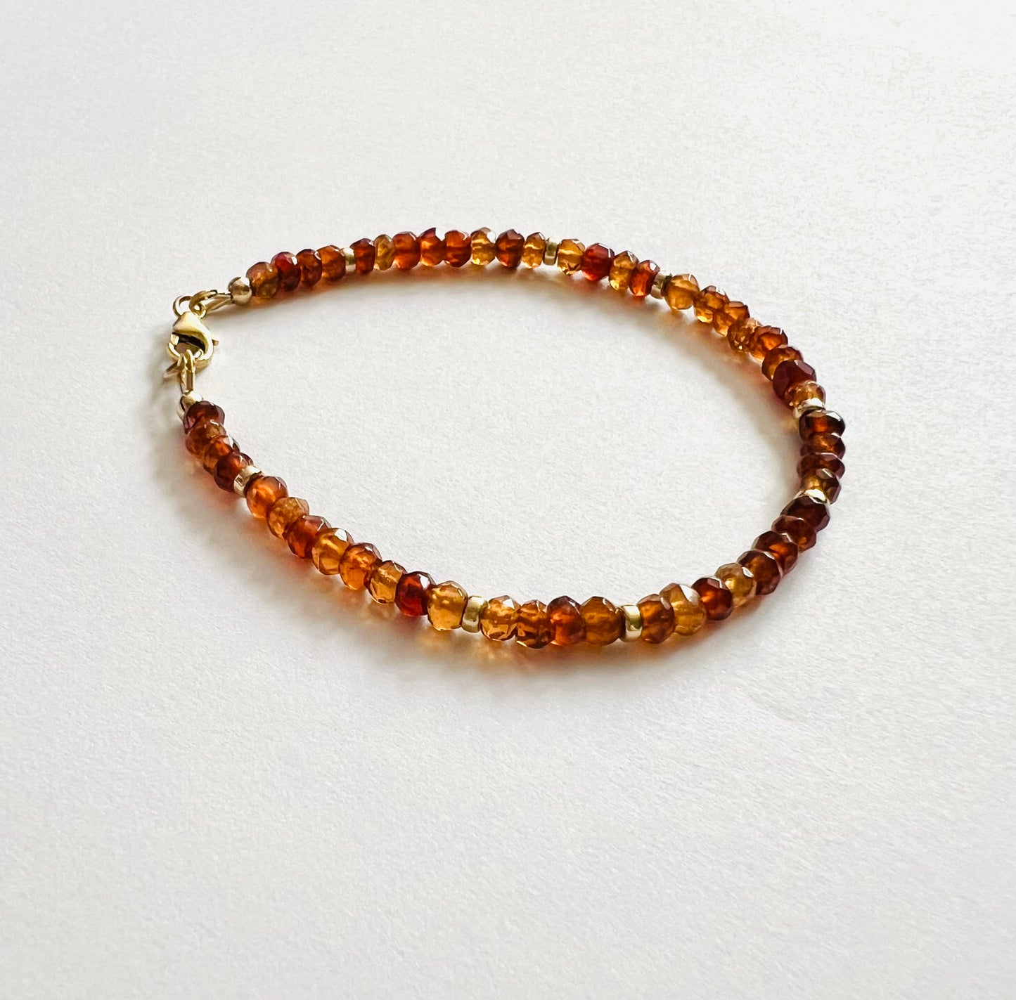 14k gold filled Hessonite bracelet