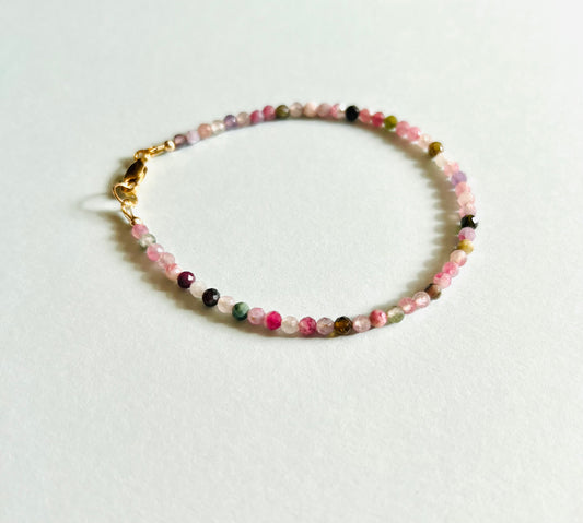 14k gold filled  Watermelon Tourmaline bracelet