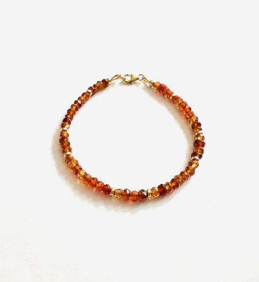 14k gold filled Hessonite bracelet